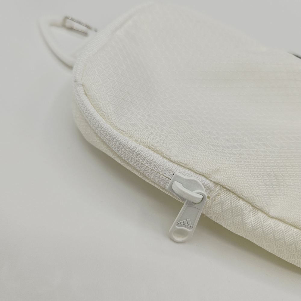 NWOT ADIDAS Unisex White Clip On Zippered Mini Pouch - Picture 3 of 7